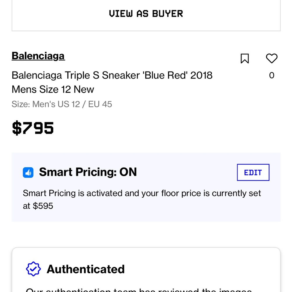 Balenciaga Triple S Sneaker 'Blue Red' 2018 Mens Fashion Shoes Size 12 NEW - Picture 14 of 14